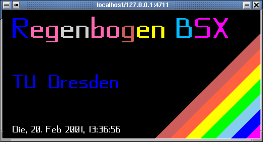 Welcome screen from the MUD Regenbogen.